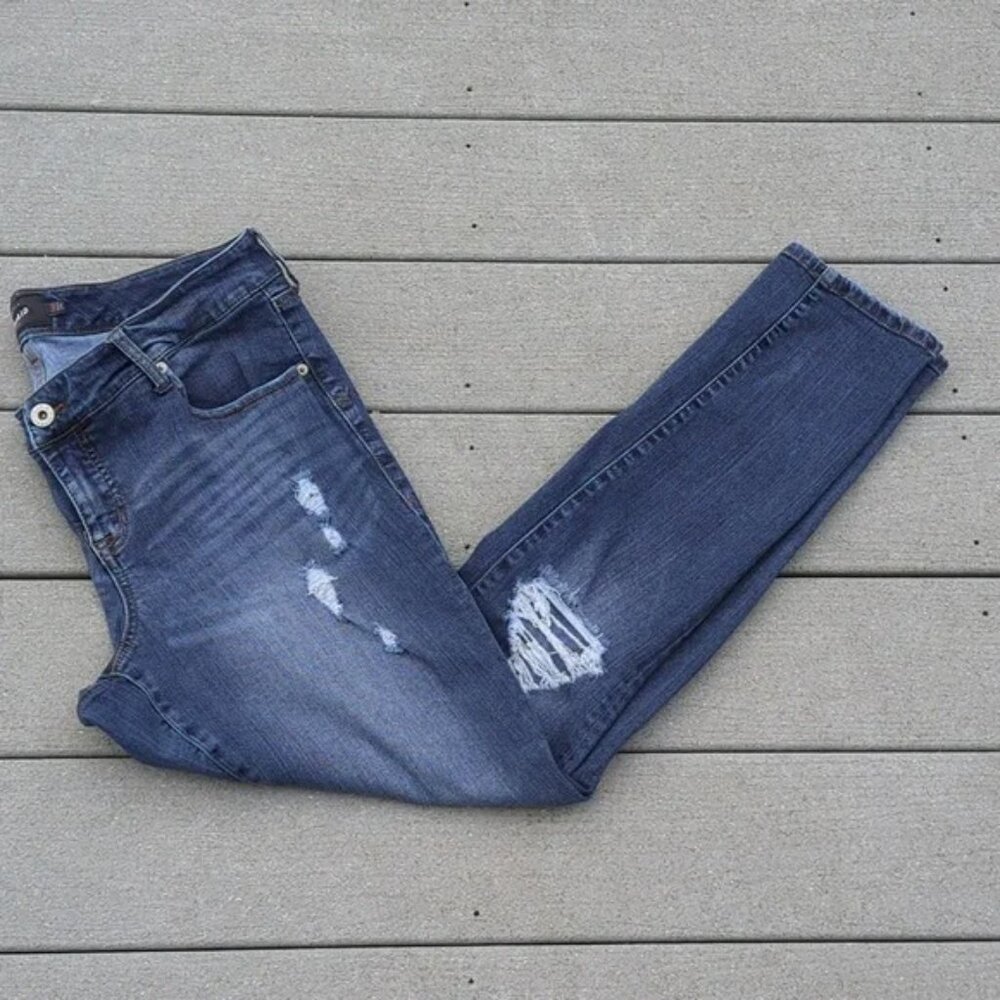 Torrid Premium Denim Distressed Straight Fit Jeans